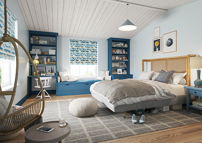 Serene Summit, Frost - Motorised Roman Blind - Image 6
